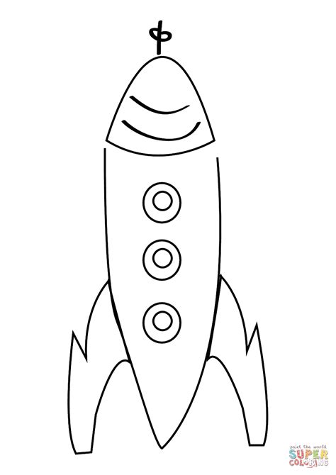 simple drawing  rocket coloring page  printable coloring pages