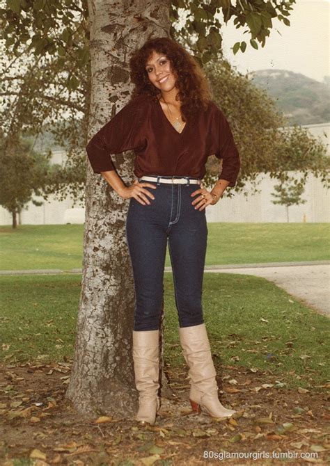 80s latina girl with tight jeans and knee high boots 80s california glamour girls pinterest