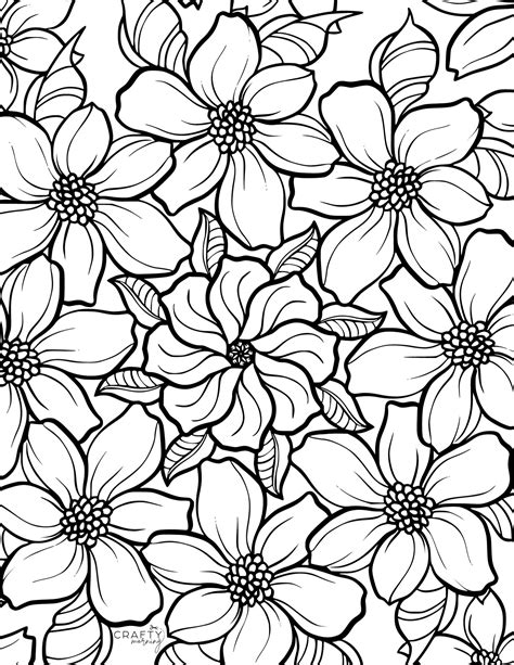 flower coloring pages  print crafty morning