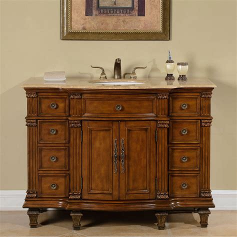 accord   antique single walnut sink bathroom vanity