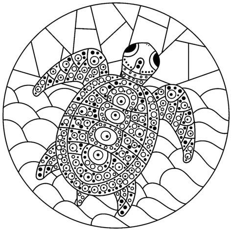 mandala turtle coloring page sheet   print