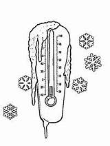 Kleurplaten Thermometer Snowy Coloring sketch template