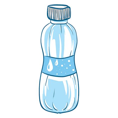water spray bottle clipart vector  blue disposable water bottle vector  color illustration