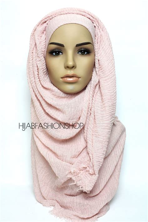 dusty pink crimp crinkle hijab hijab fashion shop