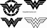 Wonder Woman Logo Vector Silhouette Symbol Template Freepatternsarea Women Coloring Clip Clipart Logos Superman Printable  Draw Superhero Drawing Pages sketch template