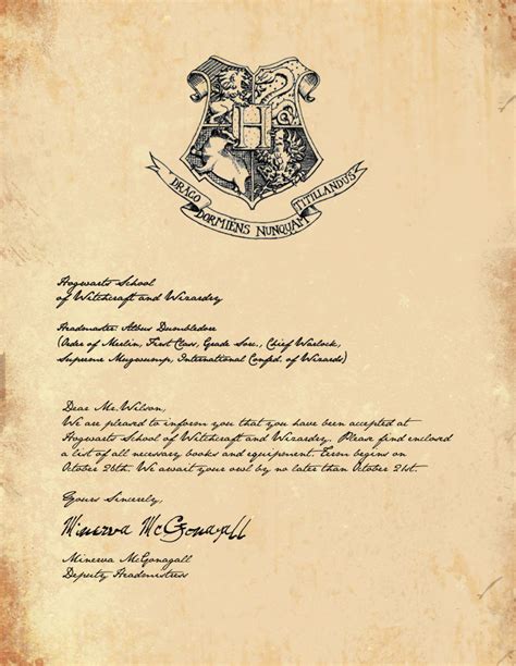 hogwarts acceptance letter harry potter invitations harry potter