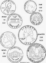 Coins Coloring Money Pages Coin Print Printable Sheets American Learning Activities Clipart Printout Enchanted Kids Color Teaching Drawing States Cliparts sketch template