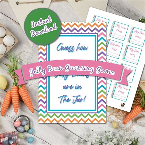 jelly bean guessing game digital  printable easter etsy