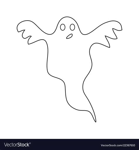 halloween ghost outline icon symbol design vector image