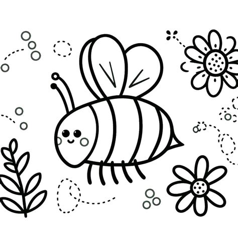 simple bumble bee coloring page  print  color