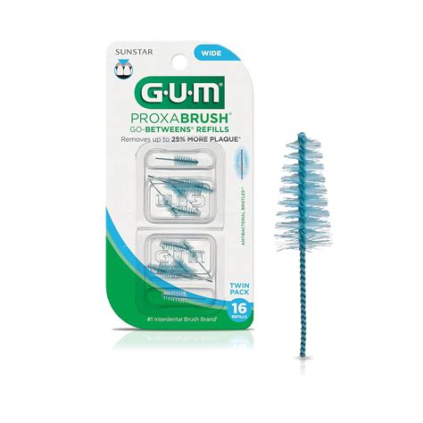gum proxabrush  betweens interdental brush refills wide  count