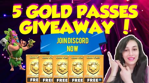😳💁🏼‍♀️ free 5 gold passes giveaway join discord now clash of clans ️