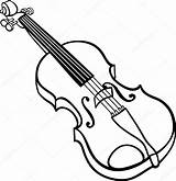 Violin Coloring Cartoon Illustration Stock Vector Clip Depositphotos Instrument Color Izakowski sketch template
