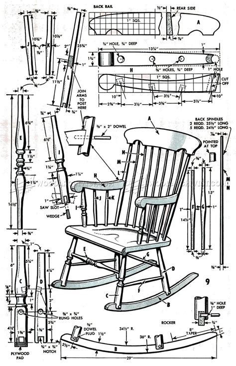 boston rocking chair plans woodarchivist