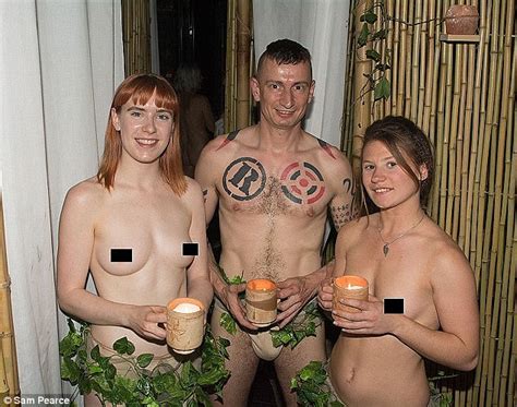naked men eating dinner nude pic