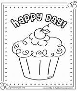 Coloring Cupcake Pages Birthday Happy Color Printable Projectsforpreschoolers Print Sheets Holidays Kids sketch template