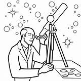 Coloring Pages Astronomy Telescope Space Colouring Popular sketch template