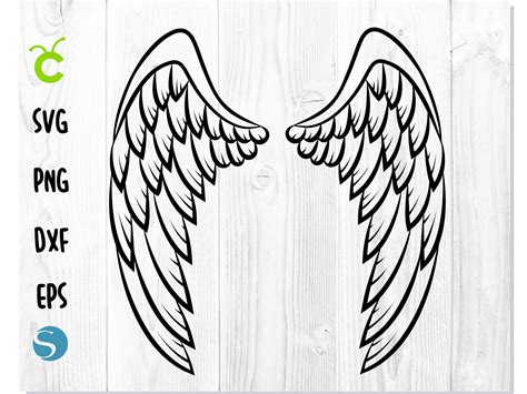 silhouette angel wings svg  file