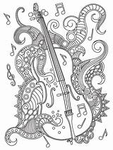 Musique Coloring Instrument Colorear Violin Kolorowanka Mandalas Musicales Violon Muzyka Adulte Cello Coloriages Zentangle Greatestcoloringbook Zentangles Canecas Therapy sketch template