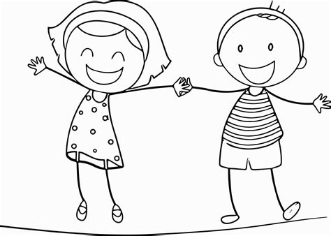 boy  girl holding hands coloring page web coloring pages people