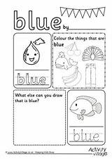 Blue Worksheet Color Worksheets Preschool Colour Activities Kindergarten Colors Kids Printable Word Coloring Pre Learning Activityvillage School Writing Pages Preschoolers sketch template
