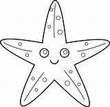 Starfish Star Line Outline Fish Clip Coloring Sea Clipart Drawing Pages Template Cute Sweetclipart Animal Printable Cliparts Ocean Kids Creatures sketch template