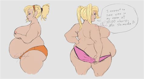 Rule 34 Belly Big Belly Breasts Fat Female Mercy Nipples