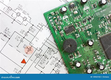 schematic diagram  electronic board stock photography image