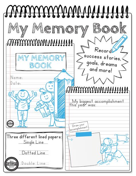 memory book handwriting  drawing practice  therapy source