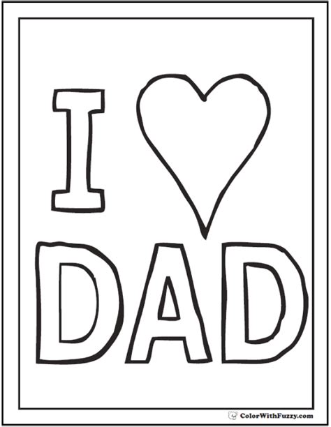 fathers day coloring card  love dad