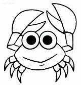 Crab Coloring Pages Kids Outline Drawing Cartoon Cute Color Printable Cool2bkids Print Colouring Hermit Animal Drawings Crabs Sea Spider Sheet sketch template