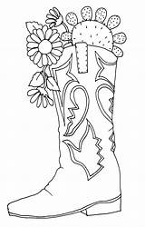 Coloring Pages Cowboy Boots Printable Boot Digi Choose Board Adult sketch template