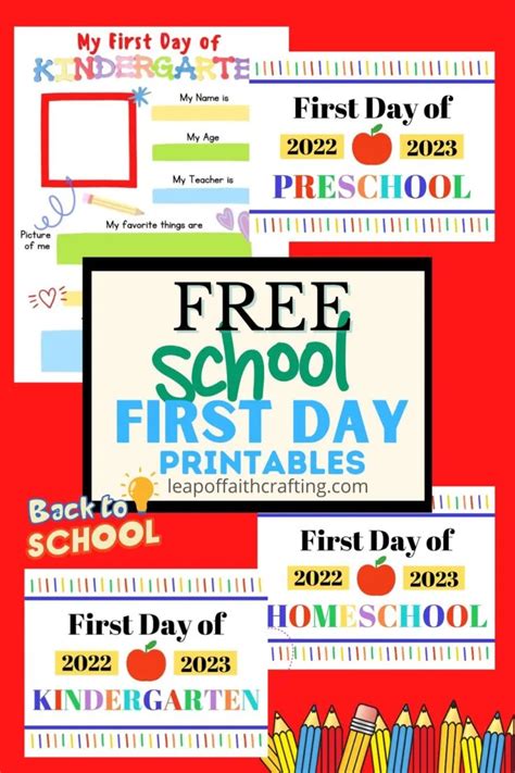 day kindergarten printables  leap  faith