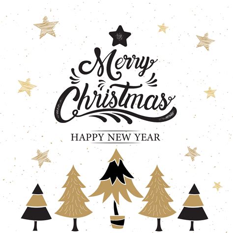 merry christmas happy  year logo  trees    vectors clipart graphics