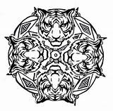 Mandalas Tigres Colorier Tigre Designlooter Crafter Almohada Dessins Adultos sketch template