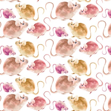 cute mice pattern fabric carolinacotoart spoonflower