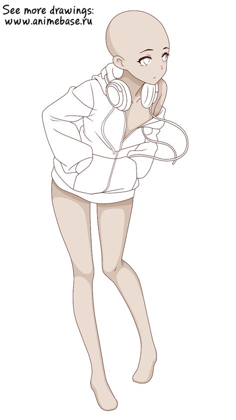 anime base  hoodie anime maneken  tolstovke anime poses reference drawing base anime girl
