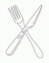 Fork Coloring Knife Kitchen Pages Clipart Popular Getcolorings Library Color Getdrawings Coloringhome sketch template