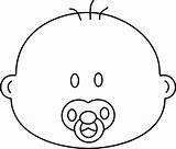 Baby Face Coloring Printable Dummy Clip Outline Pages Template Cartoon Pacifier Boy Clipart Drawing Cliparts Head Colouring Faces Clipartbest Kids sketch template