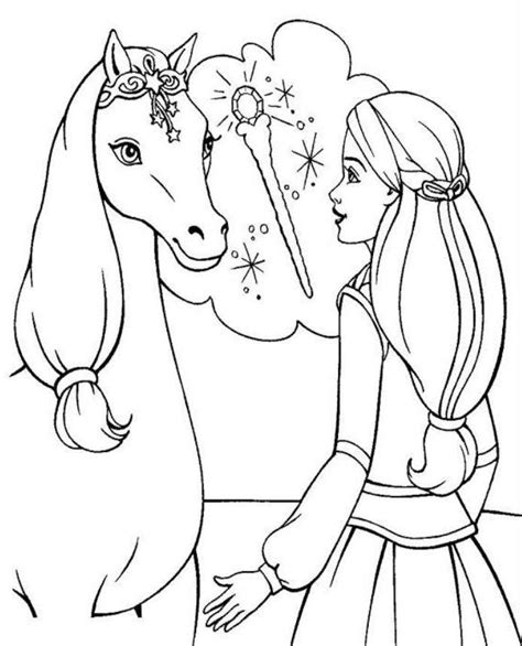 barbie horse coloring page coloring home