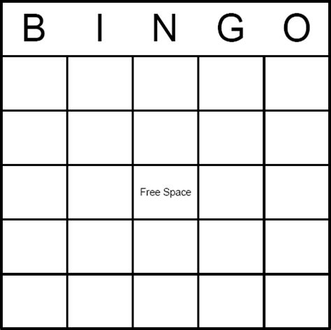printable blank bingo