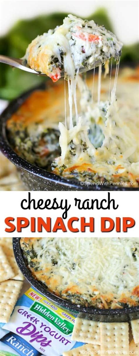 This Cheesy Ranch Spinach Dip Recipe Is Packed With Spinach And Peppers