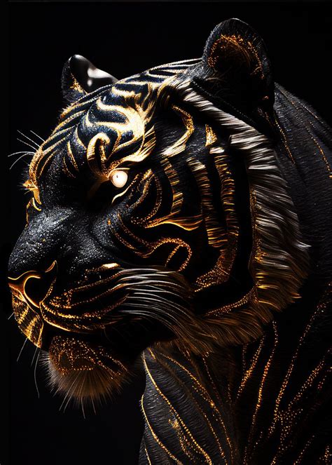 black tiger gold livery poster picture metal print paint  muh asdar displate