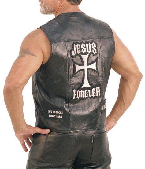 jesus  christian biker vest jacket makers