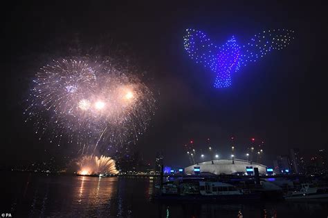 years eve drone fireworks show london streets united