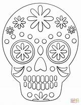 Skull Sugar Coloring Simple Pages Skulls Printable Drawing Drawings Template Candy sketch template