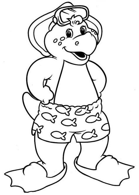 barney bj coloring pages