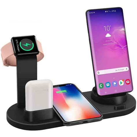 josliki    charger stand wireless charging station  multiple devices    rotating plug