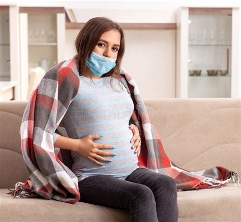 Sick Pregnant Woman Suffering At Home Stock Image Image Of Medicine