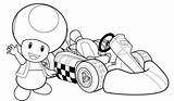 Mario Kart Coloring Pages Wii Super Toad Smart Cart Drawing Bros Printable Boys Colouring Luigi Party Characters Birthday Racing Color sketch template